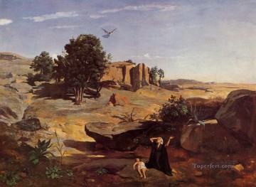 荒野のハガール 外光ロマン主義 ジャン・バティスト・カミーユ・コロー Oil Paintings